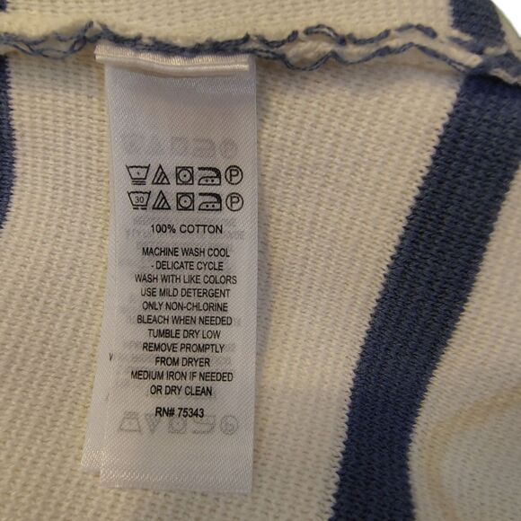 Rachel Zoe Blue Stripe Thick Cotton Long Sleeve Cardigan Sweater Size M......... - Picture 7 of 8